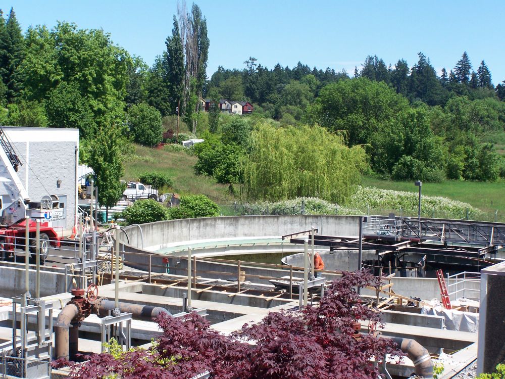 An image of the clarifiers at the Hillsboro Facility. 