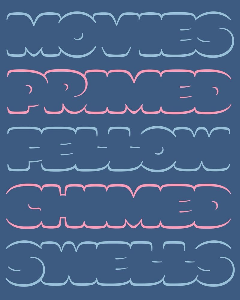 Waterfall text set in Smor typeface