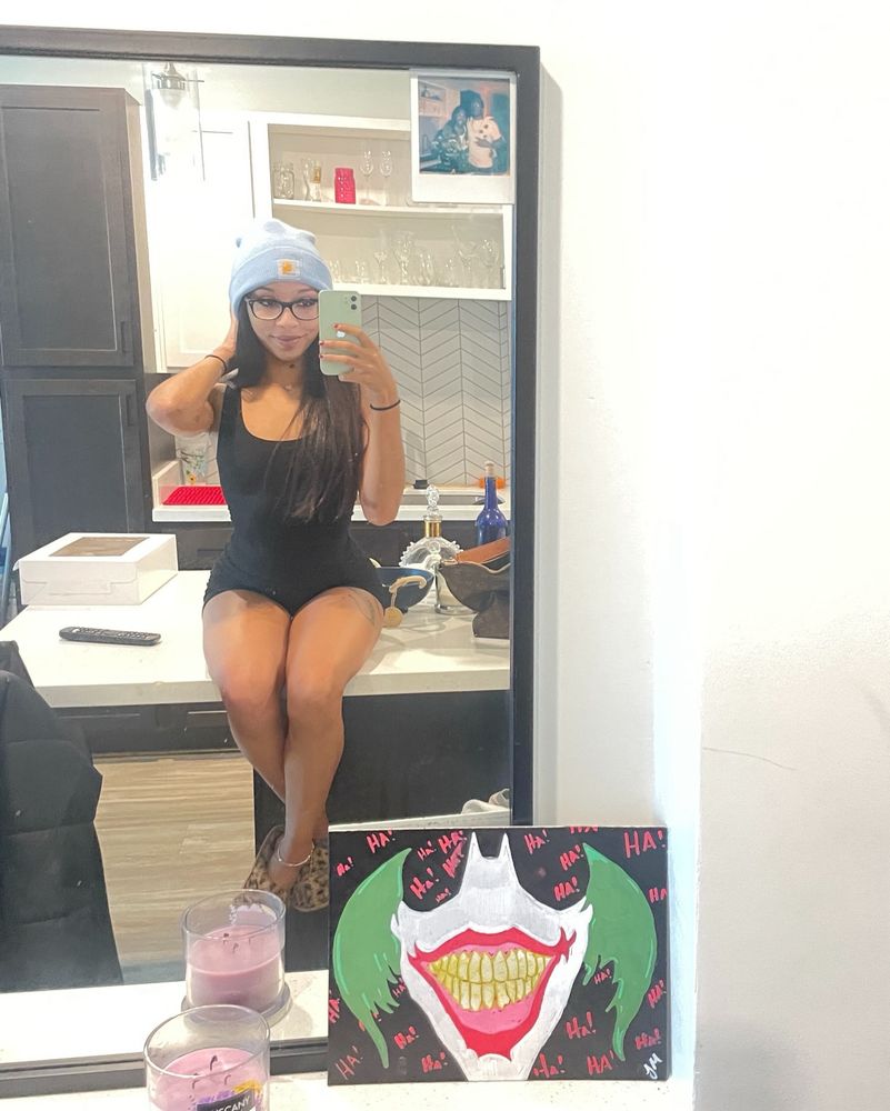 mirror pic — bad bitch sitting on the counter
