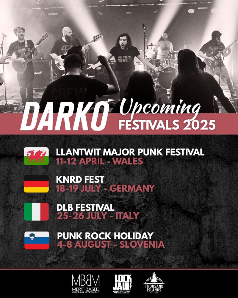Darko are playing festivals in Wales, Germany, Italy, and Slovenia over the coming months.