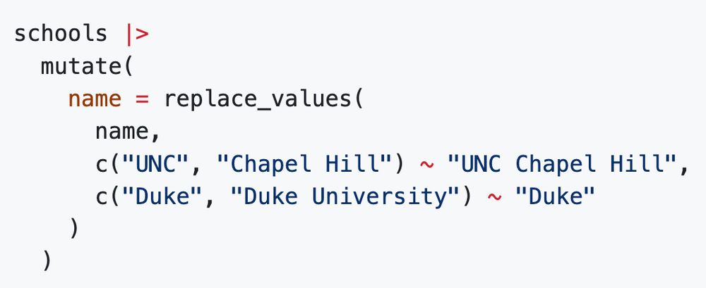 New `replace_values()` being used to collapse multiple groups into a single group within a `name` vector