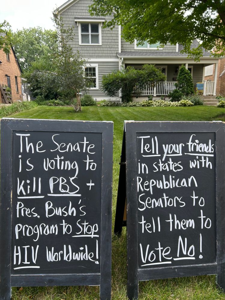 The Senate is voting to kill PBS + Pres. Bush's program to Stop HIV Worldwide! Tell your friends in states with Republican Senators to tell them to Vote No!