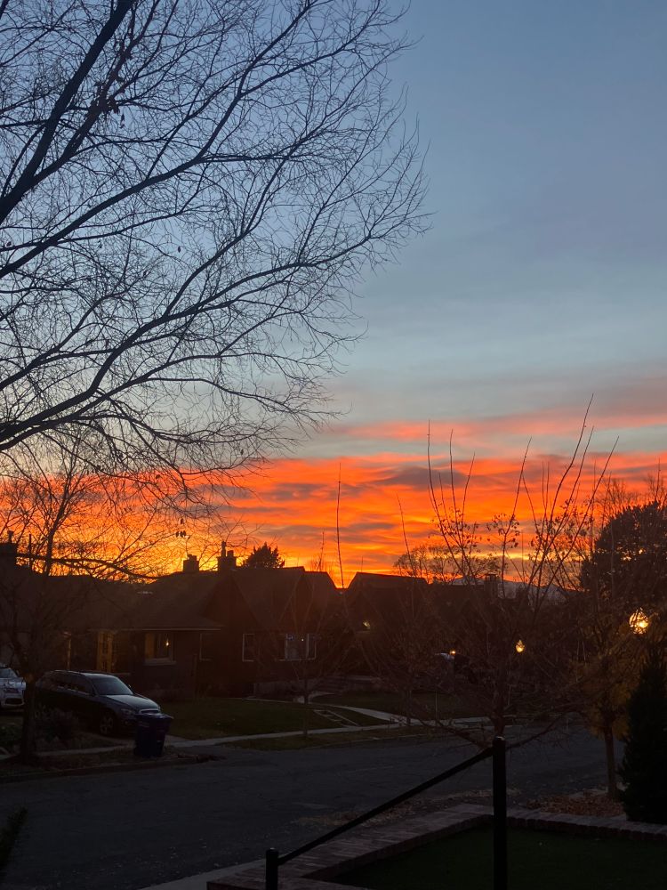 Red sunset in the west