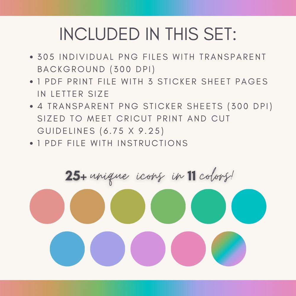 Colorful transparent PNG budget Stickers set