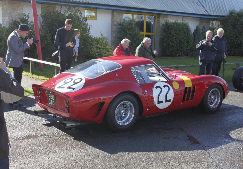 Nick Mason's Ferrari 250GTO at the Castle Combe Autumn Classic, 1st October 2016.  Shown being driven through the paddock.