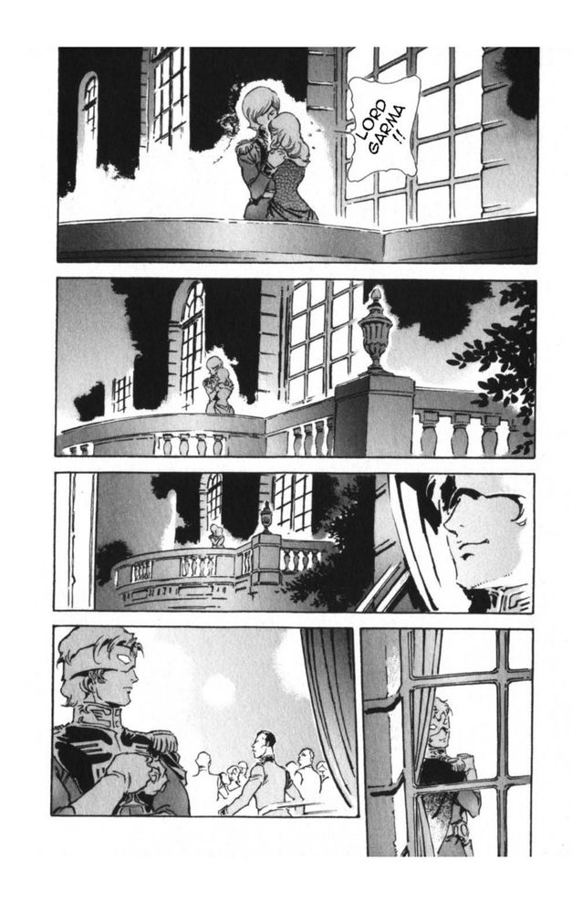 garma holding icelina in an embrace as she exclaims his name. char is watching and smirking from a nearby window 