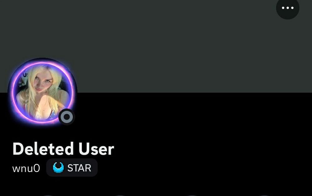 Screenshot from discord of a “deleted user” but it’s not, it’s my hacked account and it has a white lady as the pfp