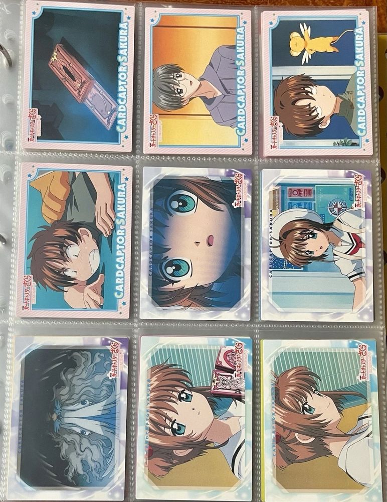 Cardcaptor Sakura Amada Trading Cards placed in sleeves for protection. 