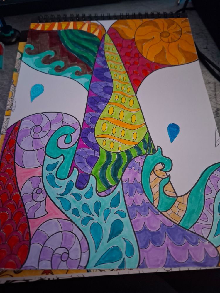 Une queue de sirène bariolé 