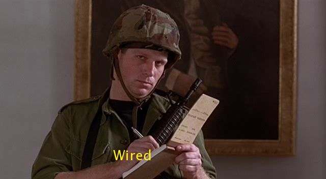 Wired, with "Weapons and Helmets Magazine" guy
