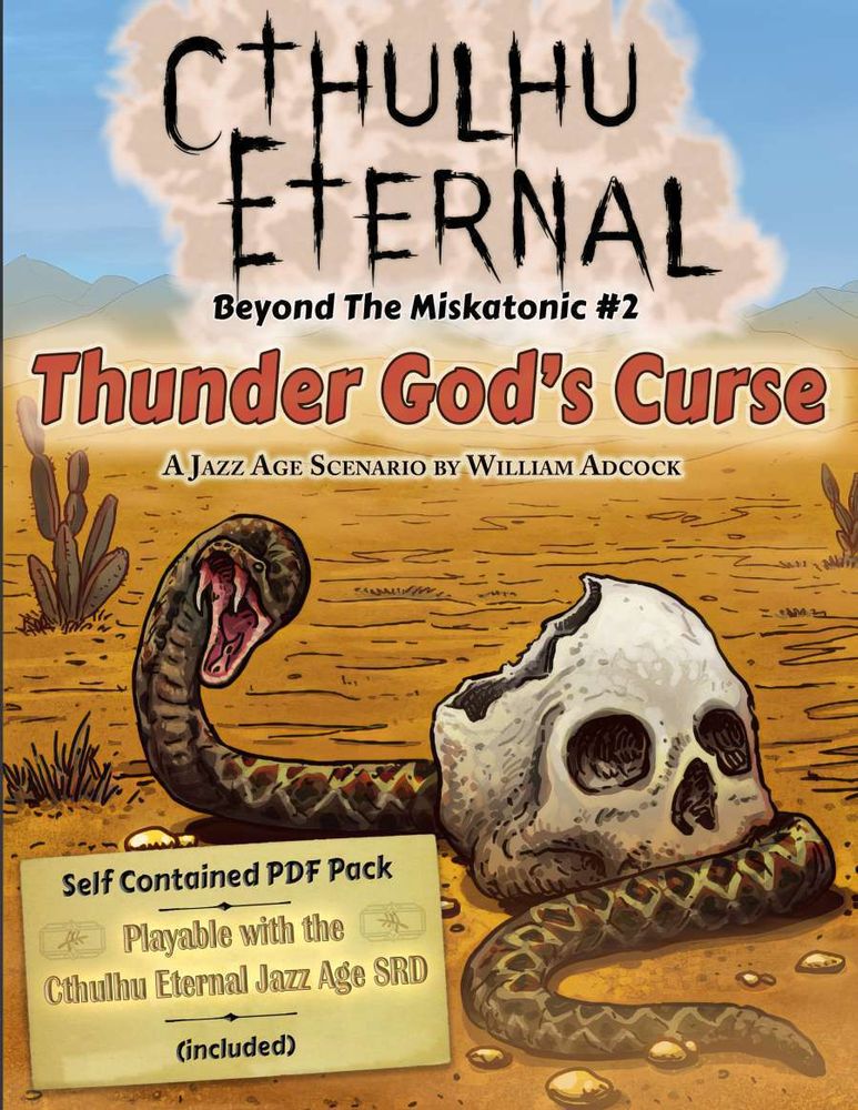Cover for the Cthulhu Eternal Scenario "Thunder God's Curse" by William Adcock.