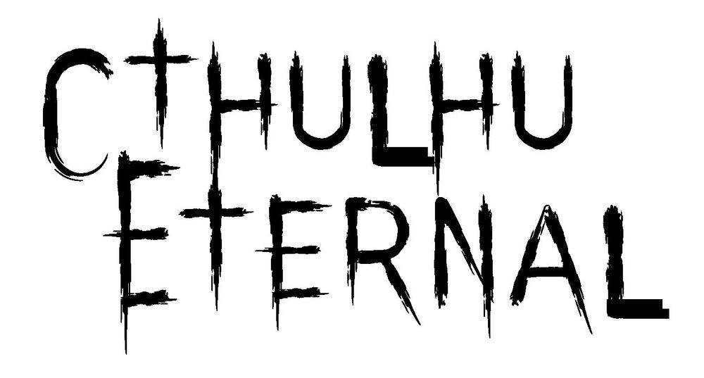 A logo for the Cthulhu Eternal RPG, rendered as text with an appearance of roughly carved into a surface.