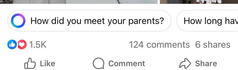 it says: “how did you meet your parents?”