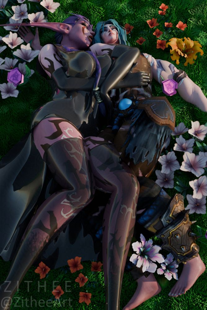 Zithis and Lylaei, night elves, napping in the grass on a summer day.

Originally uploaded on August 17th, 2024.