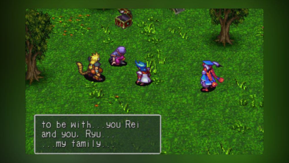 Teepo's final words.

"(I just want) to be with... you Rei and you, Ryu... my family..."