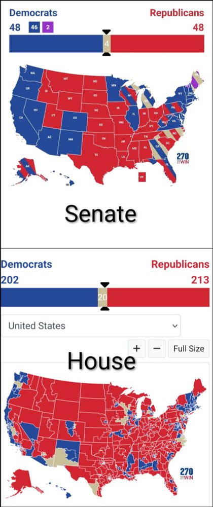 US House and Senate forecast for 2027
Source: https://www.270towin.com/