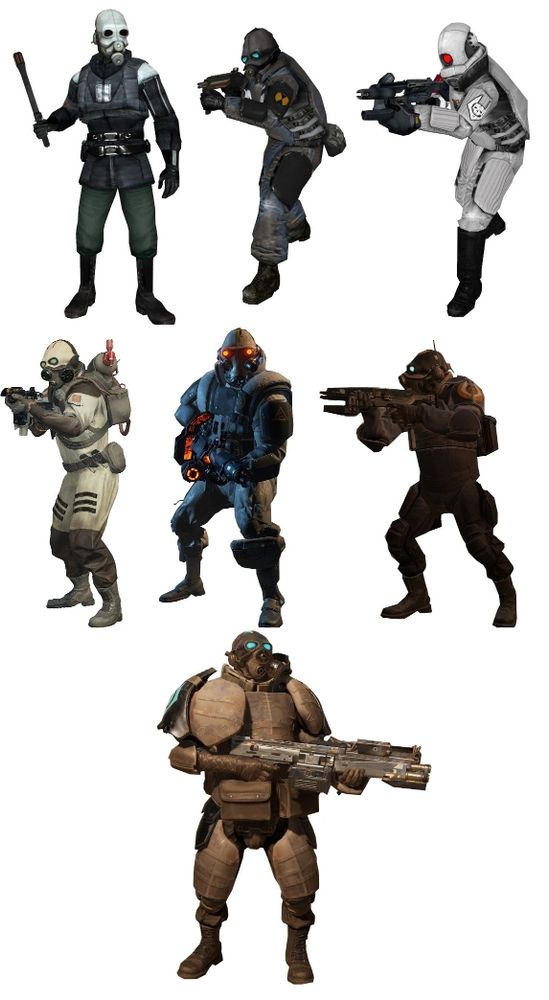 Types of Combine Overwatch from the Half-Life video game series