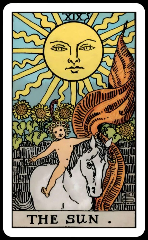 The Sun tarot card

This card fits Delphinnea due to simply how she is as a person! She almost perfectly embodies The Sun's upright meaning, being this ever present ray of brightness and hope for those around her