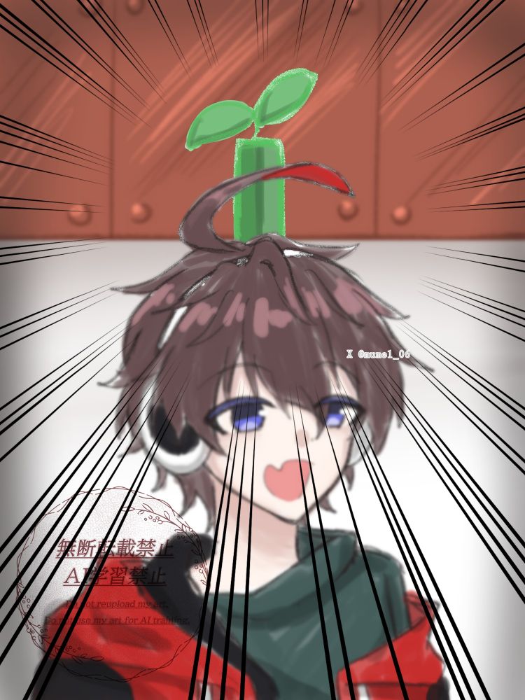 Broooockさんの頭にマングローブの芽らしきものが刺さっているイラスト。
当の本人もTwitter(公称X)のおすすめを見て気がついたらしい。