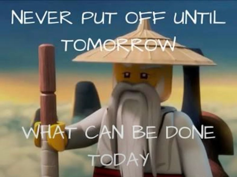 Image of Master Wu with his quote “Never put off until tomorrow what can be done today”