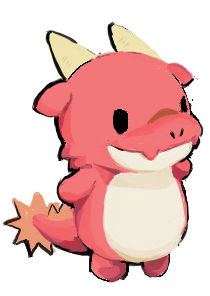 a drawing of the mera from kaiju sekai seifuku's mascot version