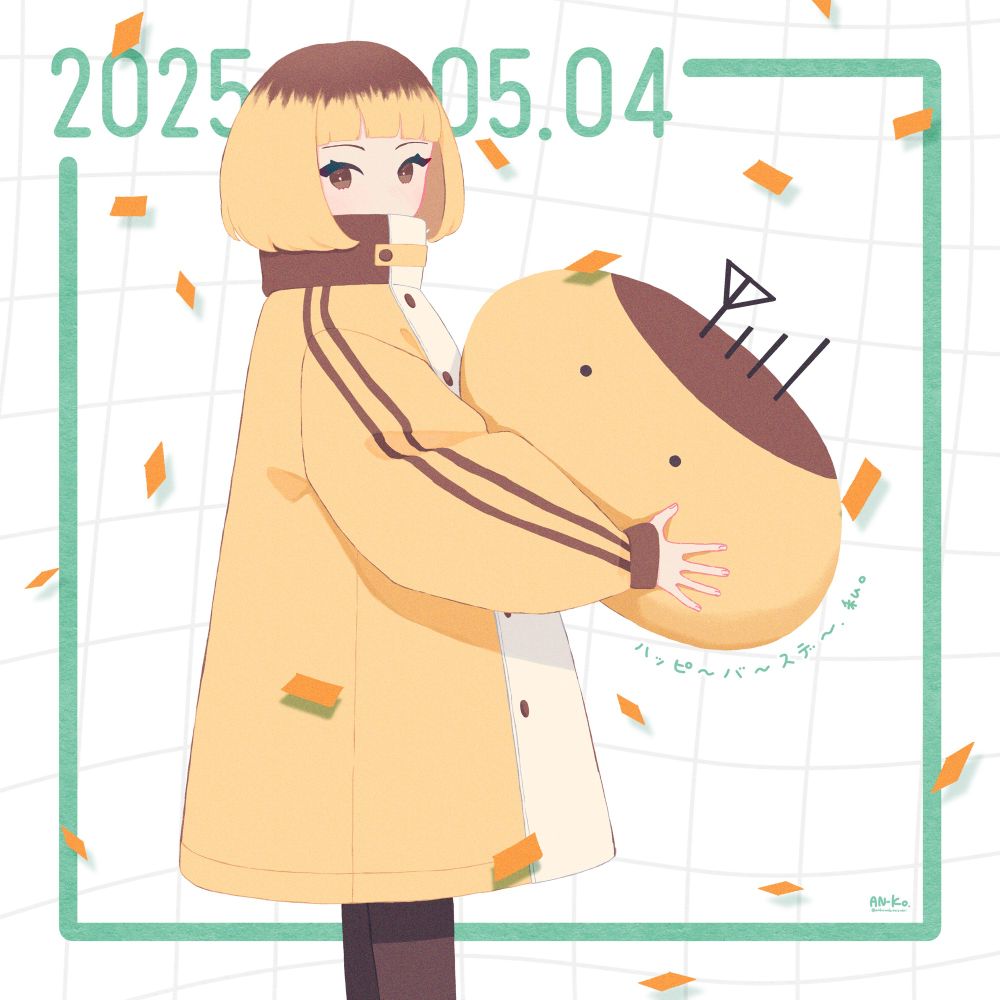 この女の子キャラクターは栗饅頭型マスコットのAN-Ko(デザイン▶︎@mknkm)をモチーフにした擬人化です。AN-Ko本人を美少女化したものではありません。
