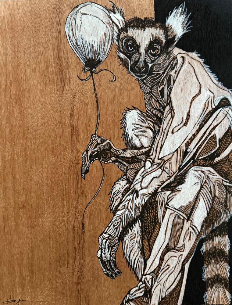 A pen and ink drawing of a lemur holding a balloon.

De Mille is right - artists never really know.  We are leaping lemurs in the dark, careening off canvases and colors and brushes and paint.  Diving into murky depths or reaching for ideas just out of reach above our heads.  But we leap!  Day after day, again and again.  And sometimes we land somewhere magical and grand, which makes up for all the times we land in swamps or in mud.

But mostly we’re just in the dark, leaping without knowing where it will take us.
