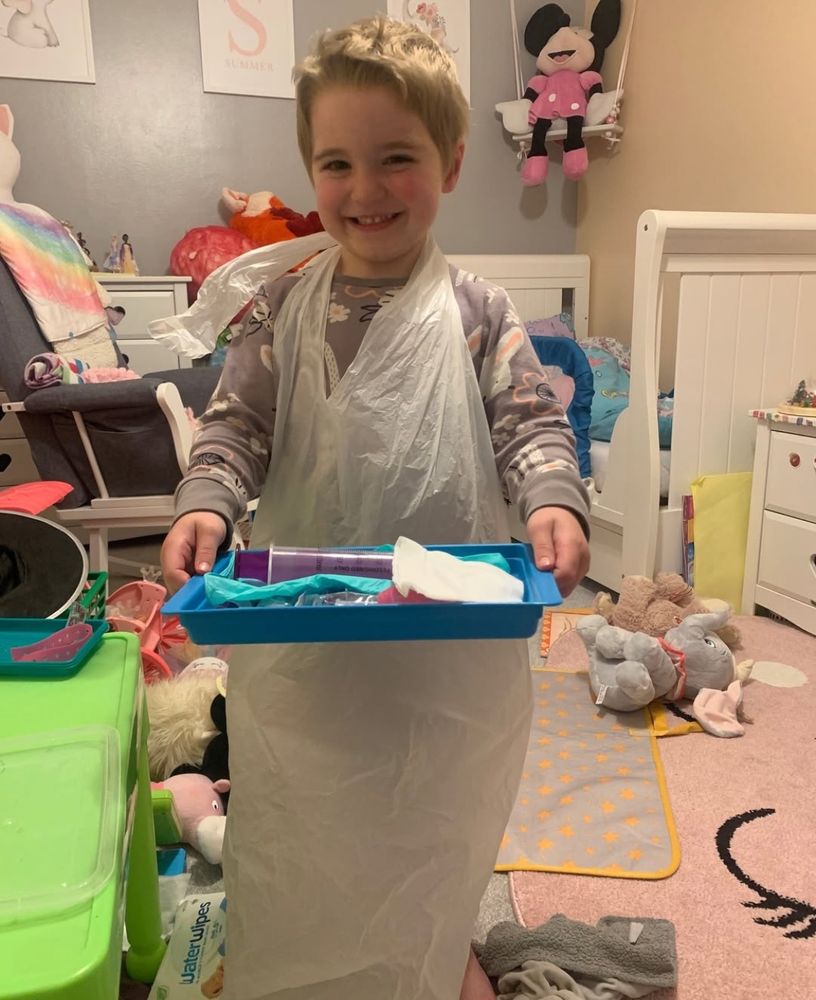 Summer holding nurse supplies 
