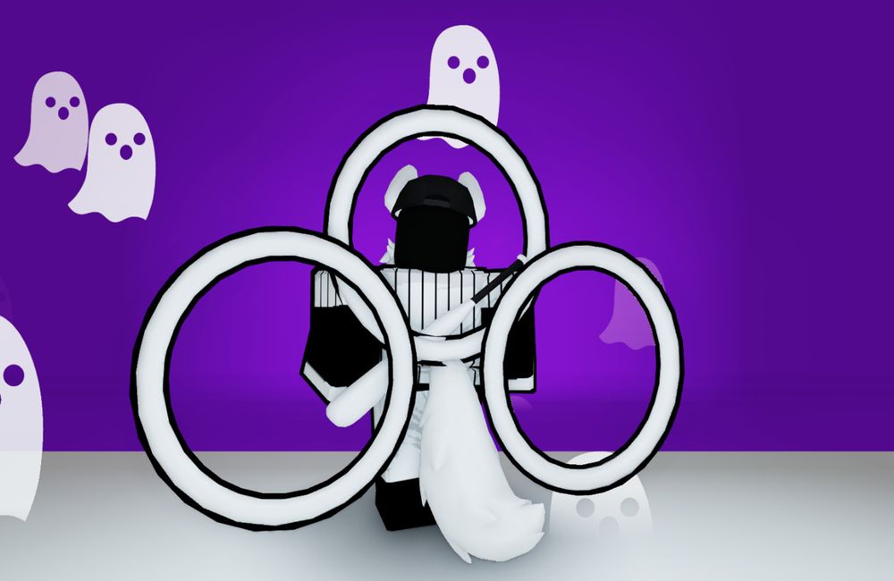 The same exact setup and character as the previous image but the character is turned around to show the rings and bat on the back better.