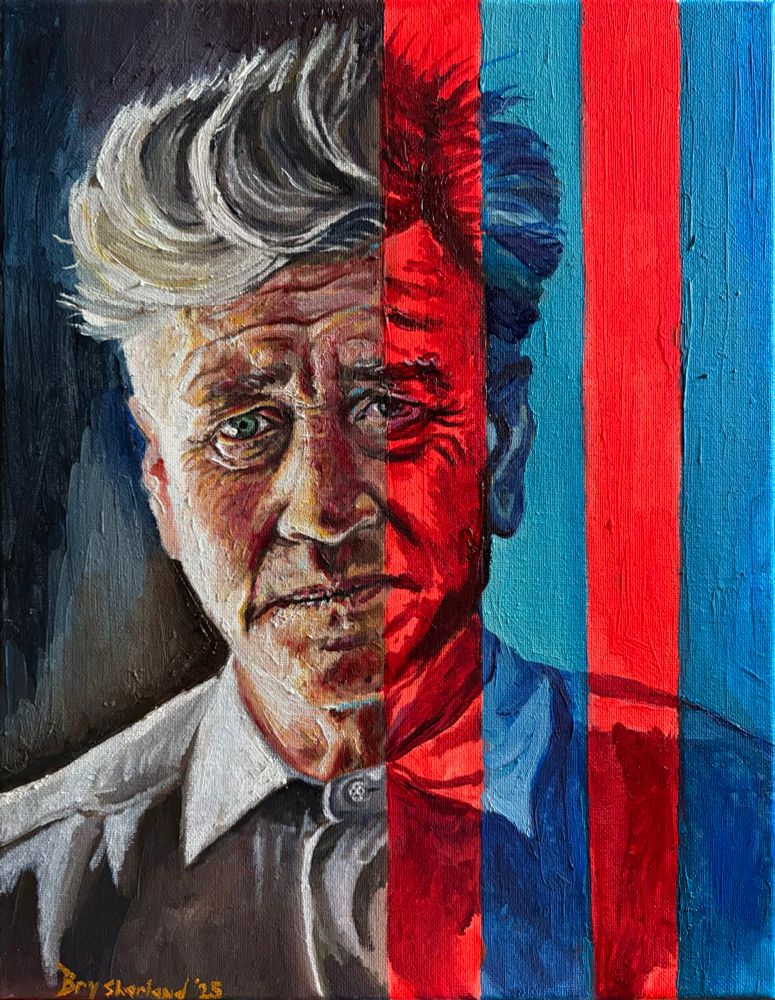 Excited to finally post this, as it was a commission for a friend giving it as a gift. I adore David Lynch’s work; I love the weird, thoughtful, wonderful, inscrutable worlds of his making. A champion against the bitter mundanity of so many’s lives and unceasing queer ally as well. 11x14 oil on canvas. Fix your hearts or die. Have a great day everyone. #art #davidlynch #portrait #queerart #twinpeaks #fixyourheartsordie 
