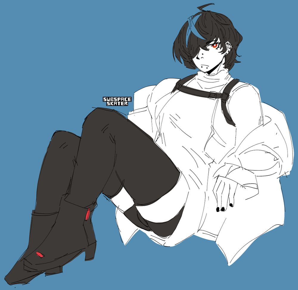 unika from guilty gear with a limited drawn in a limited pallet