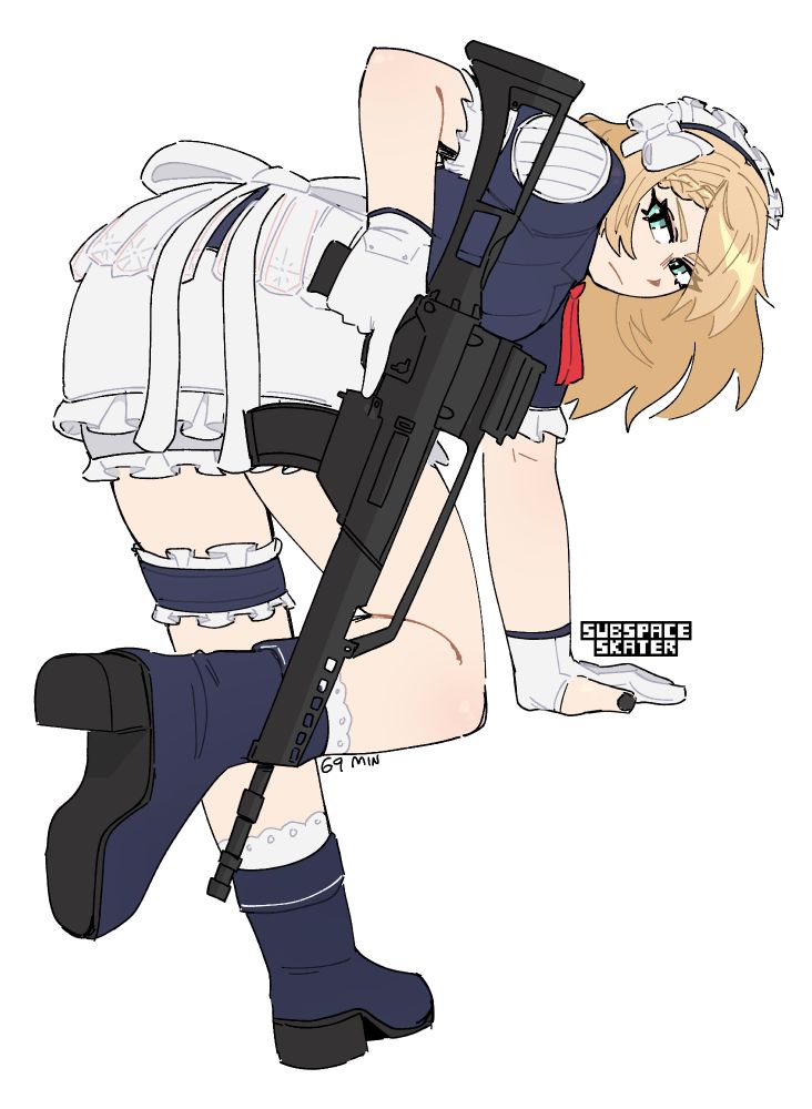 art of centaureissi holding her gun.