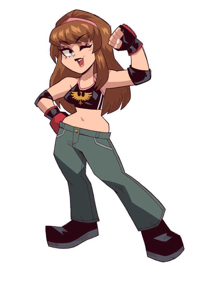 a chibi drawing of hitomi from dead or alive
