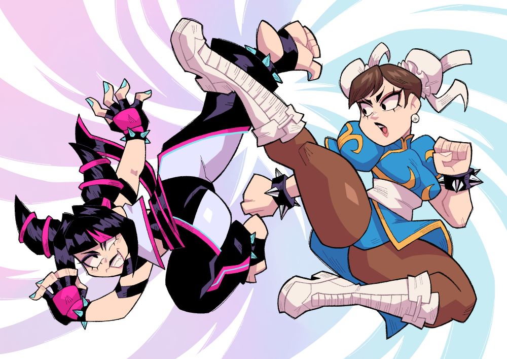 chun li and juri fighting