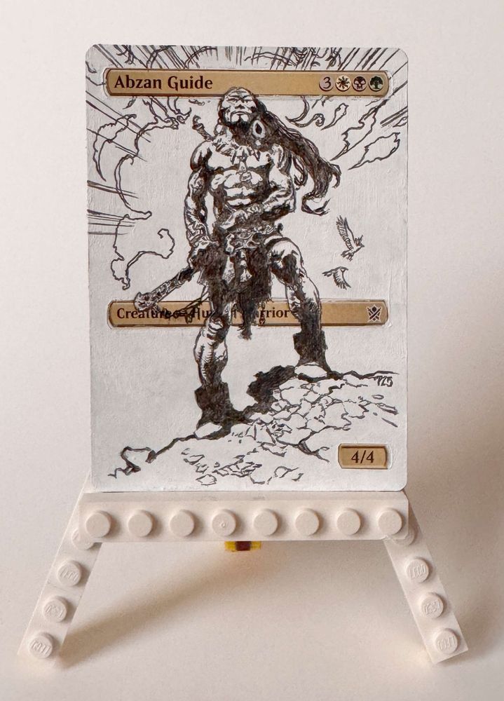 Altered Abzan Guide hand inked and painted by TheProxyGuy after a Frank Frazatta piece