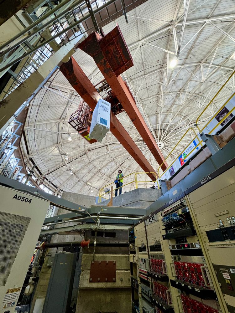 Installation of one of the ABend power supply racks in the Advance Light Source.