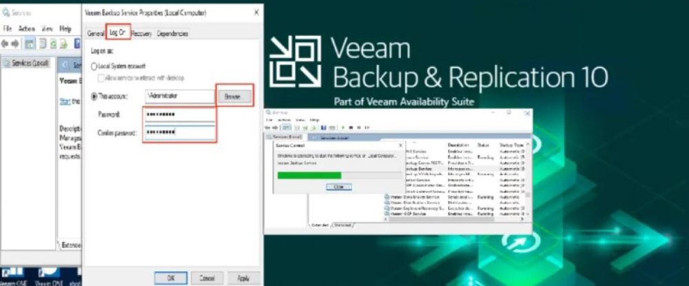 Fix Error 1069: Windows could not start the Veeam backup service on local computer