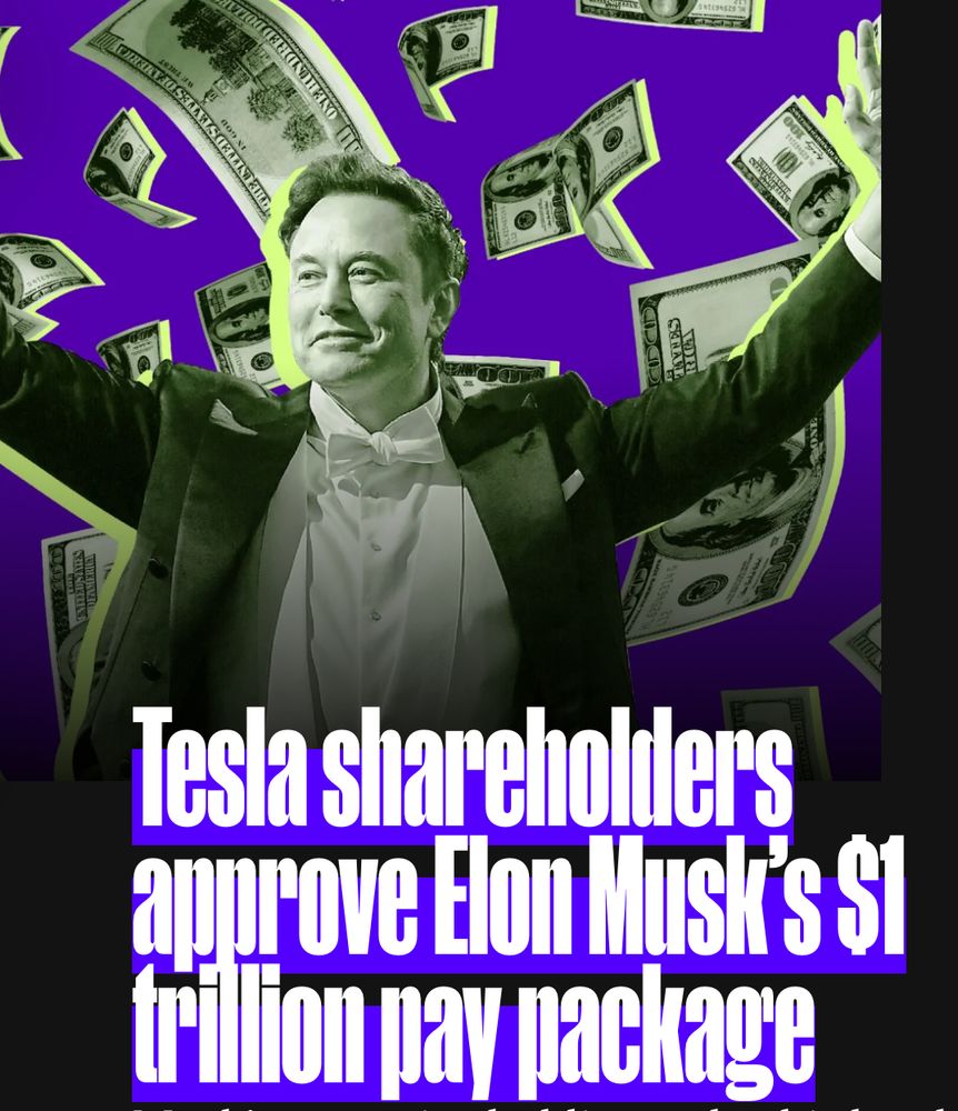 Article title: Tesla shareholders approve Elon Musk's $1 trillion pay package.