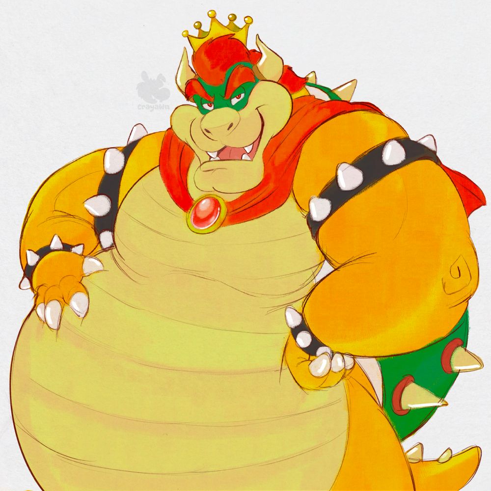 Cartoon cute male bowser mario chubby belly art fanart bowser_fanart male furry furry furry_art fanart big_bowser bowser_day FA Furaffinity sfw cartoon muscle sketch king koopa 
