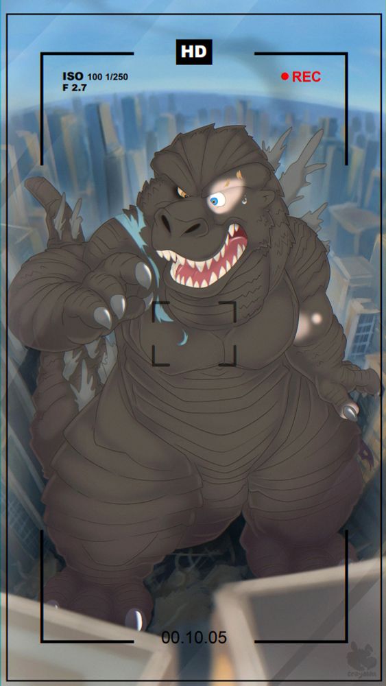 Cartoon cute male zilla Godzilla monster monsterverse big macro art fanart Godzilla_fanart male furry furry furry_art fanart big_godzilla godzilla_tf FA Furaffinity sfw macro_tf minus_one kaiju commission
