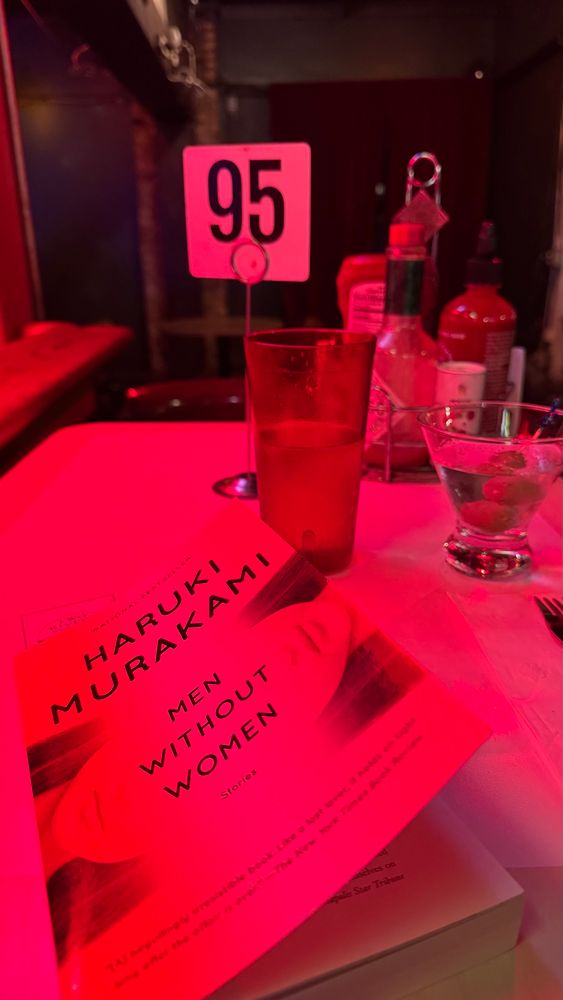 Reading Murakami in a dark bar