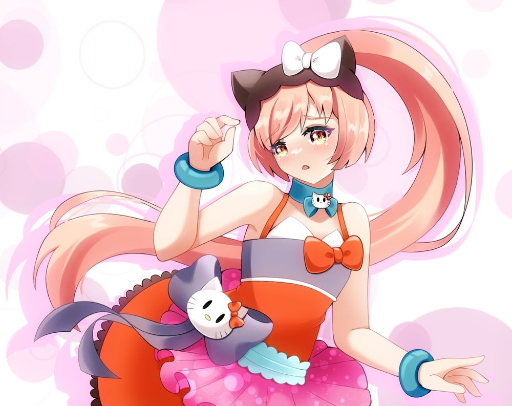 vocaloid fanart hello kitty sanrio iroha nekomura catgirl 