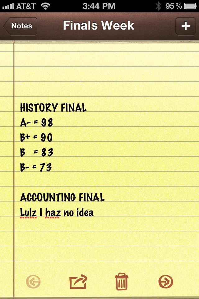 Old notes app with school grades