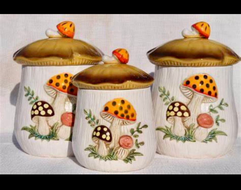 70s mushroom canisters