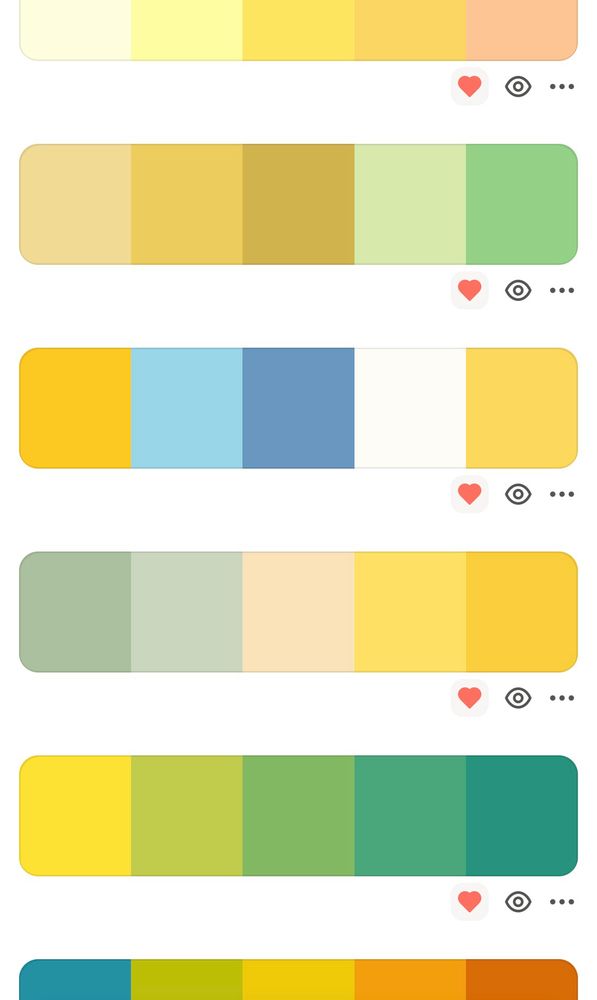 Color palettes featuring yellow 