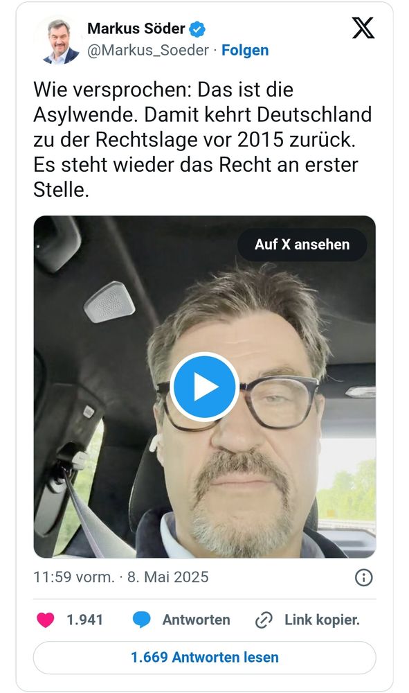 Wie versprochen: Das ist die Asylwende. Damit kehrt Deutschland zu der Rechtslage vor 2015 zurück. Es steht wieder das Recht an erster Stelle.