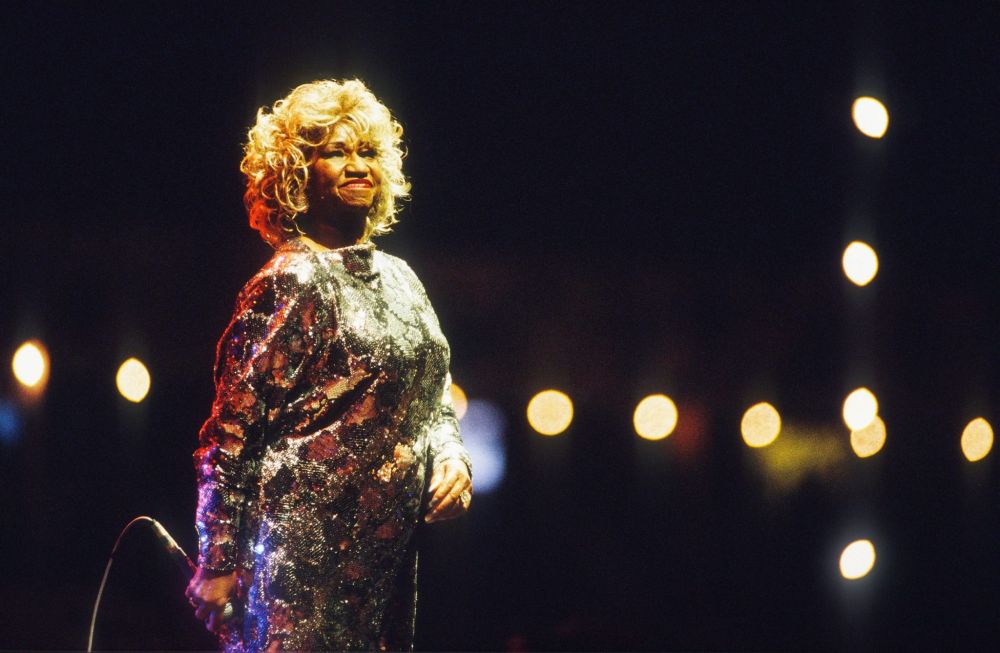Celia Cruz, Antilliaanse Feesten, Sportpaleis, Antwerpen- Belgium, Belgium, 13th March 1999. (Photo by Gie Knaeps/Getty Images)