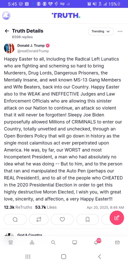 More garbage from Trump Social 