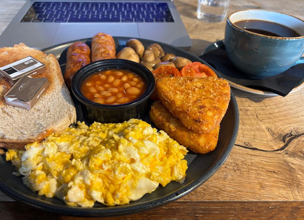 English breakfast and coffee