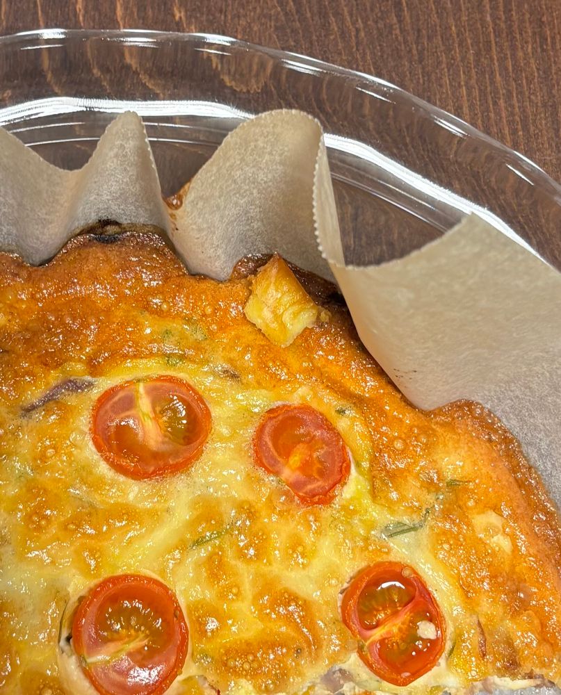 Photo of a crustless quiche 